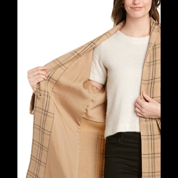 Vince Plaid Wool Blend Coat - Picture 5 of 10